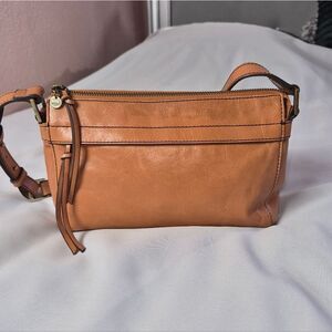 HOBO Leather Crossbody Bag in Tan